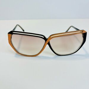 Vintage Valdottica Vertice Eyeglasses Frame Italy 56-7 Brown Black